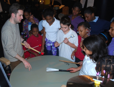 Students learning about different sounds